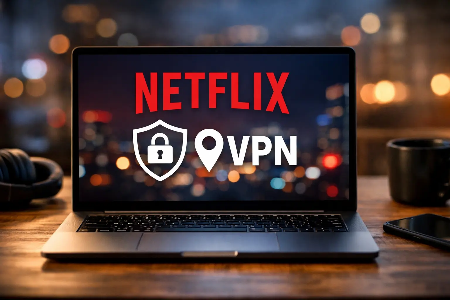 Netflix VPN günstig auf Laptop mit sicherer Streaming-Verbindung