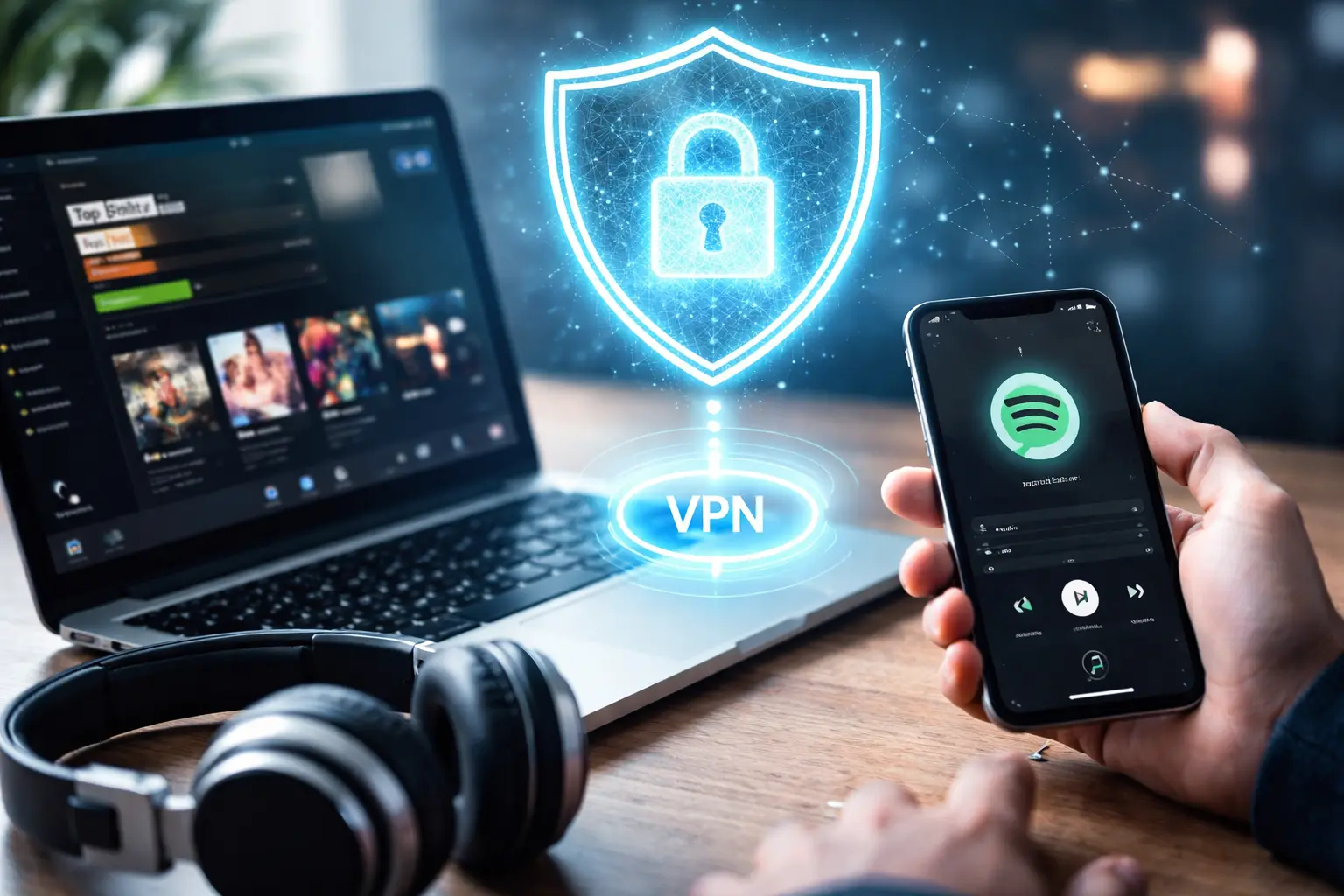 Spotify über VPN sicher streamen mit digitalem Datenschutz